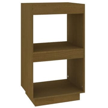 Vidaxl Knjižna omara medeno rjava 40x35x71 cm trdna borovina