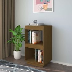 Vidaxl Knjižna omara medeno rjava 40x35x71 cm trdna borovina