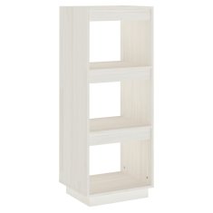 Greatstore Knjižna omara za razdelitev prostora bela 40x35x103 cm borovina