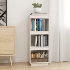 Greatstore Knjižna omara za razdelitev prostora bela 40x35x103 cm borovina
