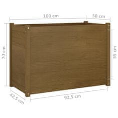 Vidaxl Vrtno cvetlično korito medeno rjavo 100x50x70 cm trdna borovina