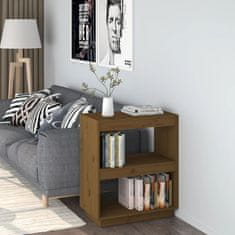 Vidaxl Knjižna omara medeno rjava 60x35x71 cm trdna borovina