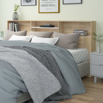 Vidaxl Vzglavna omarica bela in sonoma hrast 220x19x103,5 cm