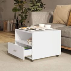 Vidaxl Klubska mizica bela 55x55x40 cm konstruiran les