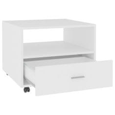 Vidaxl Klubska mizica bela 55x55x40 cm konstruiran les
