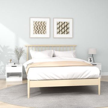 Vidaxl vidaXL Nočne omarice, komplet 2 kosov, bele, material na osnovi lesa
