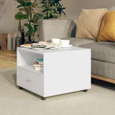 Vidaxl Klubska mizica bela 55x55x40 cm konstruiran les