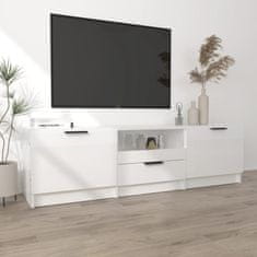 Vidaxl TV omarica visok sijaj bela 140x35x40 cm konstruiran les