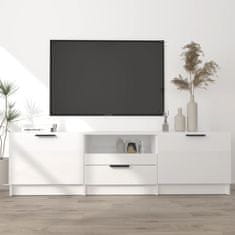Vidaxl TV omarica visok sijaj bela 140x35x40 cm konstruiran les