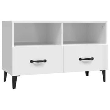 Vidaxl TV omarica visok sijaj bela 80x36x50 cm inženirski les