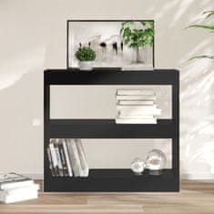 Vidaxl Knjižna omara/pregrada črna 80x30x72 cm iverna plošča