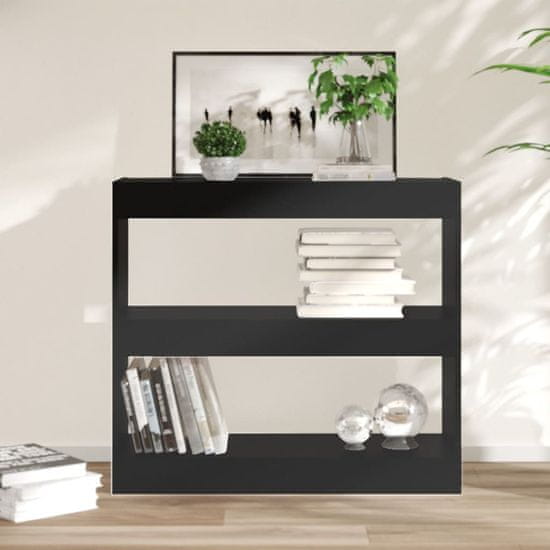 Vidaxl Knjižna omara/pregrada črna 80x30x72 cm iverna plošča