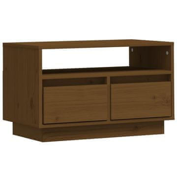 Vidaxl TV omarica medeno rjava 60x35x71 cm trdna borovina