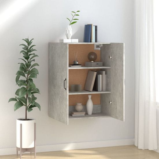 Greatstore Viseča omarica betonsko siva 69,5x34x90 cm konstruiran les