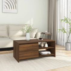 Vidaxl Klubska mizica rjavi hrast 102x50x45 cm konstruiran les