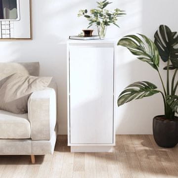 Vidaxl vidaXL Komoda bela 31,5 x 34 x 75 cm masivni borov les