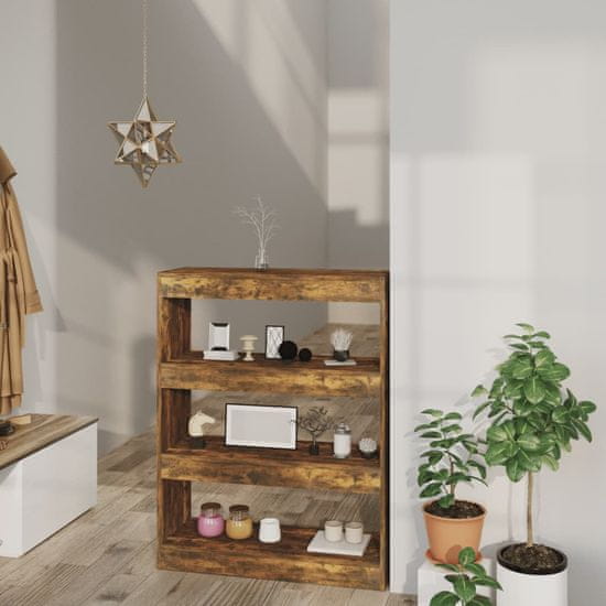 Vidaxl Knjižna omara/pregrada dim. hrast 80x30x103 cm konstruiran les