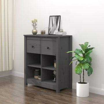 Vidaxl vidaXL Omarica siva 70x35x80 cm masivni borov les