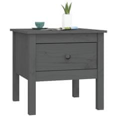 Vidaxl Stranske mizice 2 kosa sive 50x50x49 cm trdna borovina