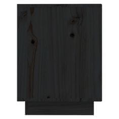 Greatstore Omara za čevlje, črna, 110x34x45 cm, masivni borov les