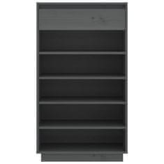 Vidaxl Omarica za čevlje siva 60x34x105 cm trdna borovina