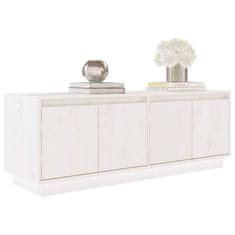 Vidaxl TV omarica bela 110x34x40 cm trdna borovina
