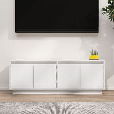 Vidaxl TV omarica bela 110x34x40 cm trdna borovina