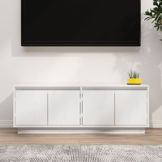Vidaxl TV omarica bela 110x34x40 cm trdna borovina