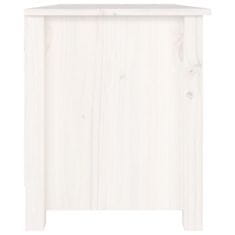 Vidaxl Klop za čevlje bela 70x38x45,5 cm trdna borovina