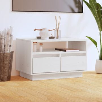 Vidaxl vidaXL TV stojalo belo 60x35x37 cm masivni borov les