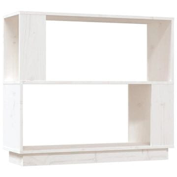 Vidaxl Knjižna omara/pregrada bela 80x25x70 cm trdna borovina