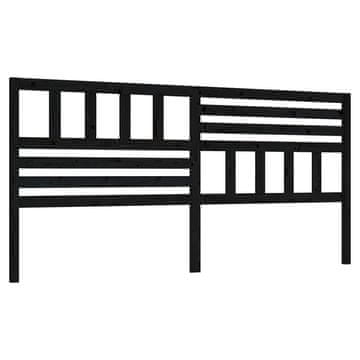 Vidaxl Posteljno vzglavje črno 206x4x100 cm trdna borovina