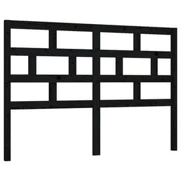 Vidaxl Posteljno vzglavje črno 156x4x100 cm trdna borovina