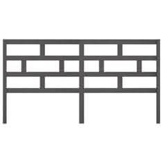 Vidaxl Posteljno vzglavje sivo 186x4x100 cm trdna borovina