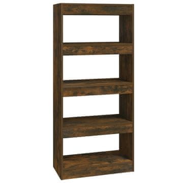 Vidaxl Knjižna omara/pregrada dim. hrast 60x30x135 cm konstruiran les