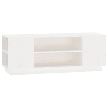 Vidaxl TV omarica bela 110x35x40,5 cm trdna borovina