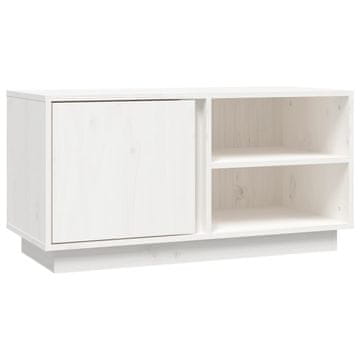 Vidaxl TV omarica bela 80x35x40,5 cm trdna borovina