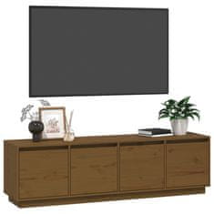 Vidaxl TV omarica medeno rjava 156x37x45 cm trdna borovina