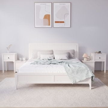 Vidaxl vidaXL Nočne omarice, komplet 2 kosov, bele, 79,5 x 38 x 65,5 cm masiven borov les
