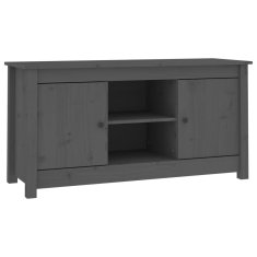 Vidaxl TV omarica siva 103x36,5x52 cm trdna borovina
