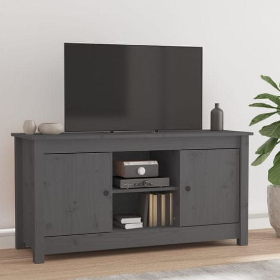 Vidaxl TV omarica siva 103x36,5x52 cm trdna borovina