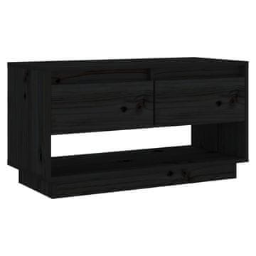 Vidaxl TV omarica črna 74x34x40 cm trdna borovina