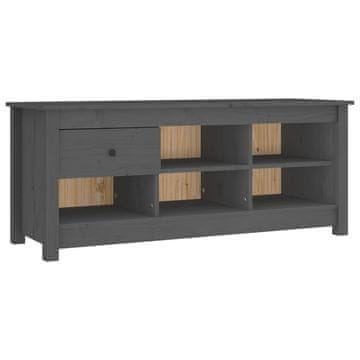 Vidaxl Omarica za čevlje siva 110x38x45,5 cm trdna borovina