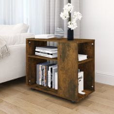 Vidaxl Stranska mizica dimljeni hrast 70x35x55 cm konstruiran les