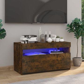 Vidaxl vidaXL TV omarica z LED osvetlitvijo dimljen hrast 75x35x40 cm