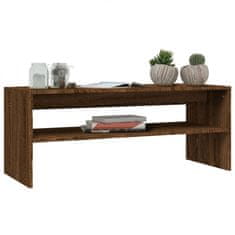 Vidaxl Klubska mizica rjav hrast 100x40x40 cm inženirski les