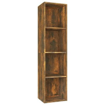 Vidaxl Knjižna/TV omarica dimljeni hrast 36x30x143 cm inženirski les