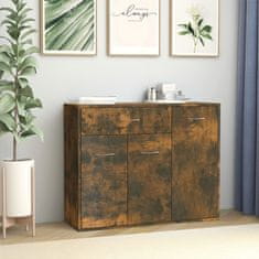Vidaxl Komoda dimljeni hrast 88x30x70 cm konstruiran les