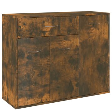 Vidaxl Komoda dimljeni hrast 88x30x70 cm konstruiran les