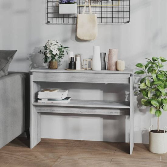 Vidaxl Konzolna mizica siva sonoma 102x30x80 cm konstruiran les